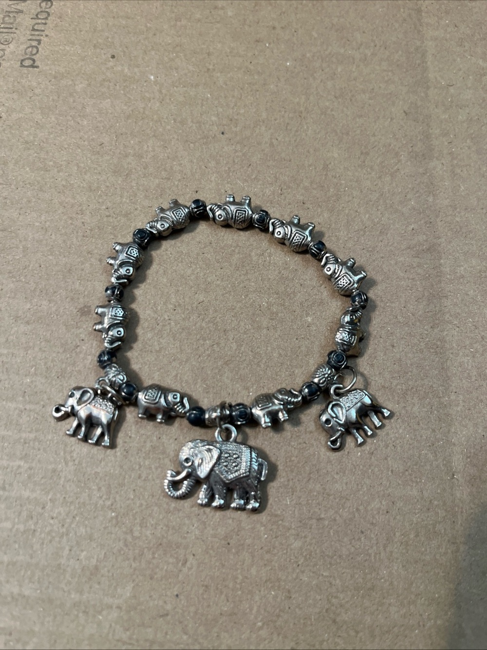 Stanley Silver Elephant Charm Bracelet